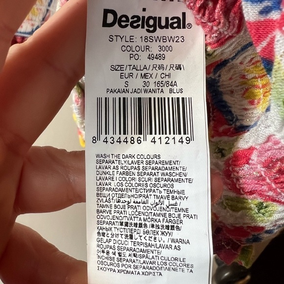 Desigual Carola Floral Peasant Blouse S - Picture 16 of 16